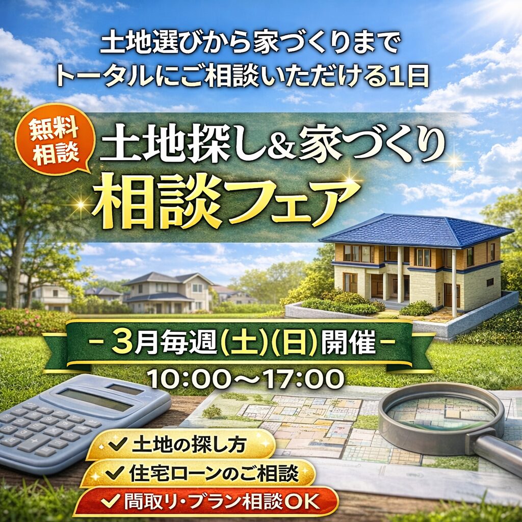 🏡 土地探し＆家づくり相談フェア開催！
